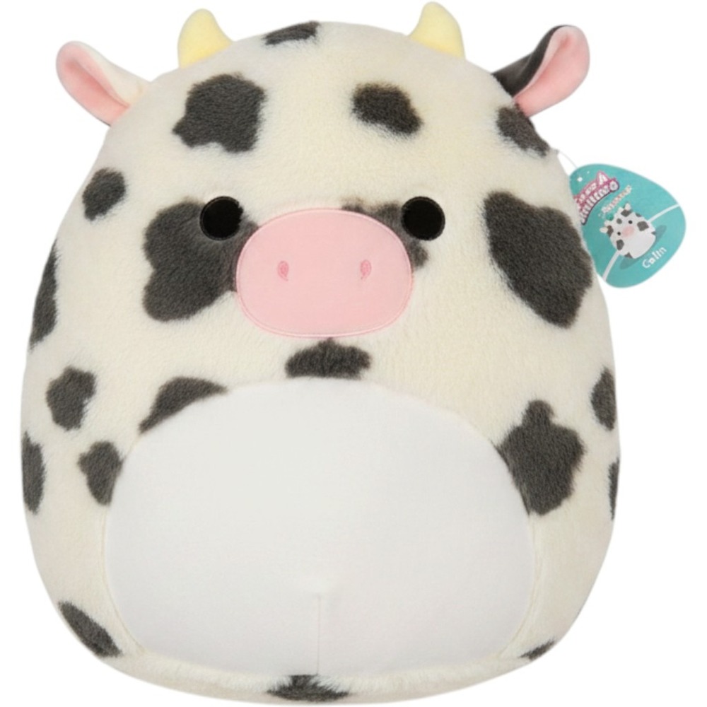 Squishmallows FuzzAMallow Official 16 in Colin Black White Spotted Cow Plush NEW